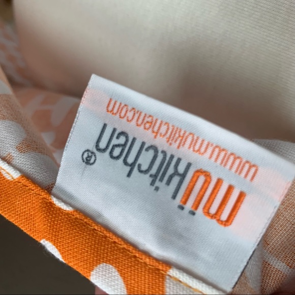 MuKitchen 100% cotton apron orange blue white - Picture 10 of 10